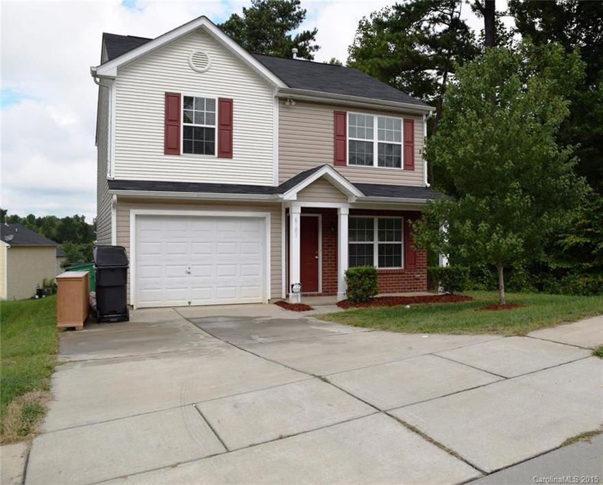 Cute 3 bedroom, 2.5 bath home, priced to sell!! Laminate flooring in living/dining room w/ huge kitchen and beautiful fireplace. Spacious master suite w/ vaulted ceiling, garden tub, separate shower, and large walk-in closet. Wooded common area on one side for privacy. Refrigerator, washer/dryer to convey! 1 year home buyers warranty! This will not last long!