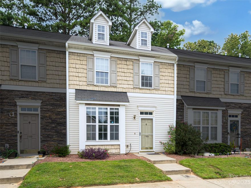 Nice 2004-built townhouse with primary bedroom on main! Owner has tastefully upgraded the home with luxury vinyl plank flooring, new designer paint, GRANITE counters and NEW stainless steel appliances in the kitchen-- all included. Upstairs you'll find two more bedrooms with a jack and jill bathroom and a small loft, perfect for an office space or make it a mini-lounge area!   Say goodbye to the hassles of landscaping, exterior upkeep, and roof maintenance; the HOA have things covered for your peace of mind. The rear offers a paved patio. Nestled in a quiet community but SO very close to the conveniences we all love: Grocery, Restaurants, Pickleball courts, dog park, fishing, and jogging trails at nearby Dallas Park not to mention you're just a short 30-minute drive away from the vibrant offerings of Uptown Charlotte.