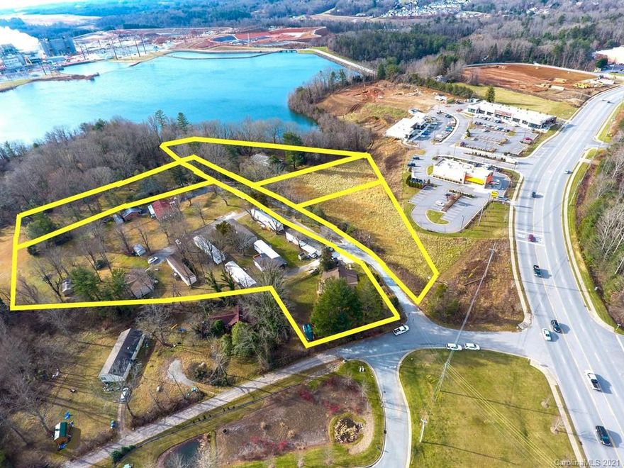 ***LONG SHOALS FRONTAGE* Rare offering of 5 adjacent properties totaling over 8 acres of  property that has Road frontage and lake frontage. Developers dream...All city utilities and Zoned CBII. Situated beside highly developing area next to Bojangles, Ingles and State Employees Credit Union. Ideal for Lake Front apartments, Medical Campus or any number of Retail centers. 4 adjacent parcels for sale PIN #s 9644-58-3305,9644-58-2240, 9644-57-2976 & 9644-57-6935. Call Broker for Details and Plats
##Buildings and Mobile homes have no assigned value in this sale##