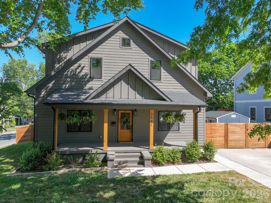 Tucked on popular Warp Street in the heart of NoDa, this custom-built home blends style, space, and a rare lot setting. Featuring 4 bedrooms, 3.5 baths, a versatile bonus room and a separate loft, along with a large walk-in pantry and laundry room.  The primary bedroom is on the main level, and the layout offers both everyday comfort and flexibility for work or play. Don’t miss the hidden office nook to the left when you walk in!

The home opens to bright, thoughtfully designed living spaces and flows seamlessly to a screened porch - perfect for relaxing or entertaining year-round. Situated on a large, flat corner lot, the outdoor space is a true standout with lush landscaping and unique touches, including Apple, Pear, Cherry and Peach trees alongside Raspberry, Blueberry and Blackberry bushes. Watch the Light Rail in the distance from your kitchen window while not hearing a peep inside this meticulously built home.

A one-of-a-kind opportunity to enjoy custom living in one of Charlotte’s most vibrant neighborhoods. Walk, ride or bike everywhere in Noda. Coffee shops, Breweries, Art Galleries, Shopping, Bakeries, Pet Grooming, Live Music featuring local and national concerts. This area has some of the best food Charlotte has to offer.  Walk to one of the two light rail stations and don’t miss the New Sprouts grocery store just down the street.
