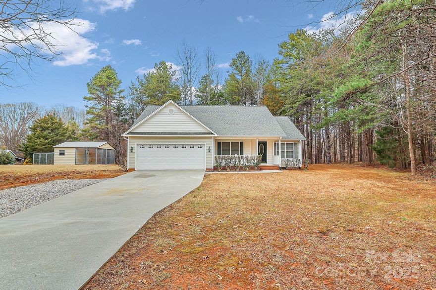 Beautiful ranch-style home on 1.868 acres in Advance! This well-maintained property offers a peaceful, private setting while remaining convenient to Hillsdale, Bermuda Run, and I-40 for easy access to Winston-Salem. The outdoor space is perfect for relaxing and entertaining, featuring an expansive rear patio with a full-size outdoor wood burning fireplace, a covered side porch, and a spacious backyard. A storage building with an attached kennel provides extra functionality. The large double garage includes 220V power, and the home is equipped with a UV filter light in the well and a sediment filter in the garage for clean, high-quality water. Inside, you'll find three bedrooms, two full baths, a formal dining room, and a separate breakfast area. Fantastic location near top-rated schools, shopping, and dining!