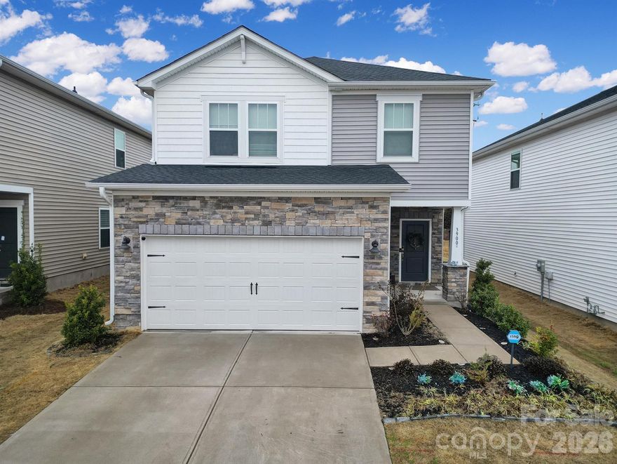 Welcome home to this beautifully designed 4-bedroom, 3-bath residence in the desirable Childers Park Community! Step inside to find durable and stylish LVP flooring flowing throughout the main level living areas, kitchen, and bathroom. The open-concept layout creates an inviting space perfect for everyday living and entertaining. A convenient main-floor bedroom and full bathroom featuring a walk-in shower provide ideal flexibility for guests or multi-generational living.  Upstairs, you’ll love the spacious loft area — perfect for a second living space, media room, or home office. The primary ensuite offers a relaxing retreat with a walk-in shower, double vanity, and generous walk-in closet. Two additional bedrooms and a full bathroom complete the second level, along with a conveniently located laundry room. Enjoy outdoor living in the fenced backyard featuring a patio with pergola — the perfect spot for grilling, relaxing, or gathering with friends and family. Childers Park Community offers an outdoor pool and is minutes away from restaurants, and shopping!