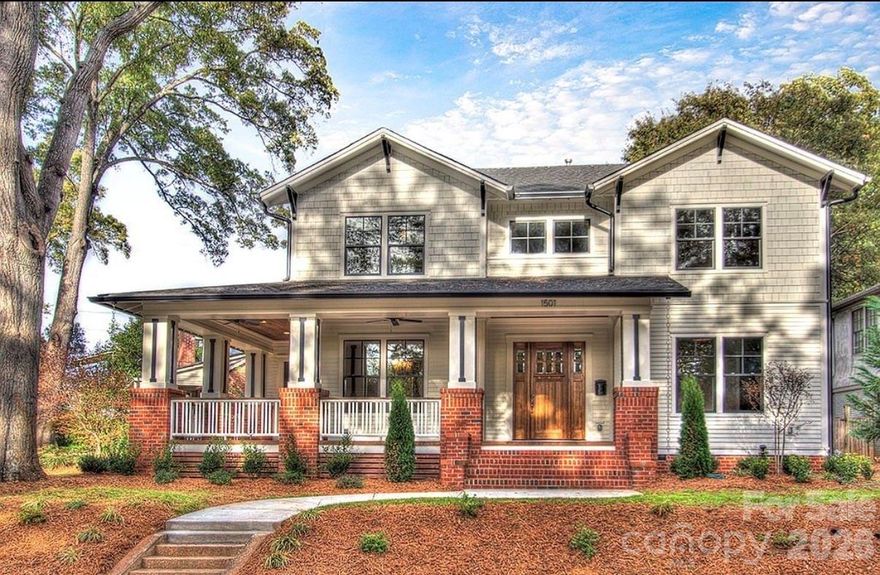Custom built in 2016 by Carolina Craftsman , this beautiful Elizabeth craftsman style home home features a wrap around porch,  wide staircase, coffered ceilings, spacious rooms and a beautiful open kitchen with stone counters, ss appliances and wonderful storage.  Separate bar w/ beverage fridge, huge mudroom and a floorplan that's versatile and spacious.  Outdoor covered porch with fireplace and great seating.   Wonderful home, in a walkable desirable location.