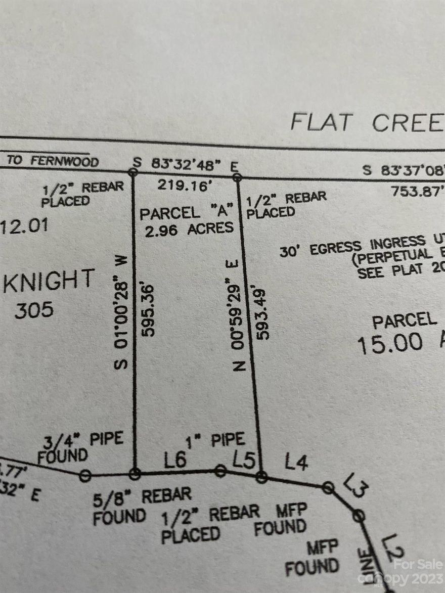 2.96 acres of land- great place to build! Property has not had a perc test.
