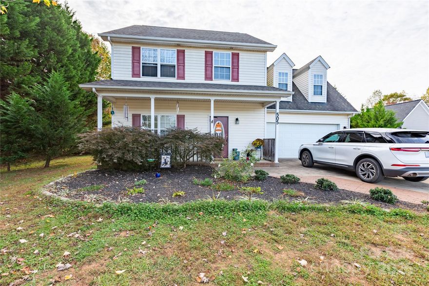 Welcome home to this beautifully maintained 3-bed, 2.5-bath residence in the peaceful Summer Ridge community of Stanley. Nestled on nearly 0.86 acre with no HOA, this two-story home offers a perfect balance of comfort and privacy. The main level features an inviting open-concept living and dining area, ideal for entertaining, and a spacious kitchen with plenty of cabinet and counter space. Upstairs, the primary suite includes a walk-in closet and en-suite bath, accompanied by two secondary bedrooms and a full bath. Enjoy outdoor living with a large backyard, patio, and storage shed—perfect for gatherings or quiet evenings. Additional highlights include a 2-car garage, newer HVAC (2014), architectural roof (2015/16), and new carpet (2022). Conveniently located near downtown Stanley, Hwy 27, and just minutes from Mt. Holly, Denver, and Charlotte!