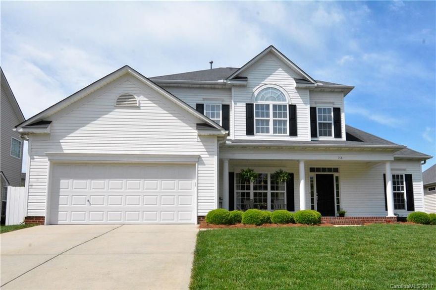 Welcome home to this wonderful 4br/2.5ba/bonus,  home in the desirable, Mooresville school district. Beautiful hardwoods in dining/flex rm. Featuring a large family rm with a 3 sided fireplace & high ceilings.  The kitchen boasts custom cabinets, bar & breakfast area. Master br on main floor w/ ba., soaking tub,shower, double sinks & lg. wlk in closet. 3 good sized bedroom, bonus rm & hall ba.   Fenced in back yard.  Great neighborhood w/ community pool. Min. from downtown Mooresville .