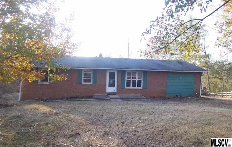 Nice brick ranch in need of repairs, but is private on two acres. Sold "As-is" seller to make no repairs. There is no heat/cooling source; heated square footage listed herein is "potential" heated area after installation of heating/cooling source.
