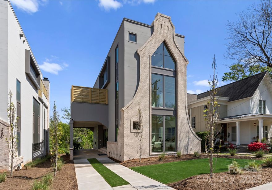 Immerse yourself in the future of urban living at Heirloom at Mattie Rose, a boutique community crafted by Grandfather Homes in collaboration with Elite Design Group. The Myers on Lot 4 blends timeless design with modern innovation, featuring a chef’s kitchen with Thermador appliances and walk-in pantry, a spacious great room with a pass-thru gas fireplace, and a serene primary suite with spa-like bath and generous walk-in closet. Upstairs, enjoy a rooftop terrace with cocktail pool—perfect for entertaining—while the third floor offers a bonus room with wet bar for even more flexibility. Smart home technology is built in, with options to expand. This artfully curated village of just nine custom homes combines luxury and sustainability in the heart of NoDa, offering walkable access to dining, nightlife, and culture. Come experience "art-itecture"—where every detail is designed to elevate your lifestyle.