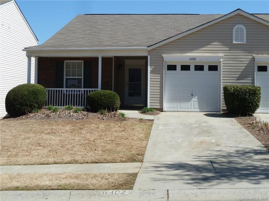 Very spacious and open, 3 Bedroom ranch floor plan. Home is freshly painted with brand new wood laminate flooring. Vaulted ceilings in family room, kitchen is open to the family room with a breakfast bar and separate dining space. Fenced in backyard. Refrigerator, washer and dryer included. Grass maintenance included in rent. Awesome location close to 485, 77 and easy commute to University area and Uptown. Excellent schools!