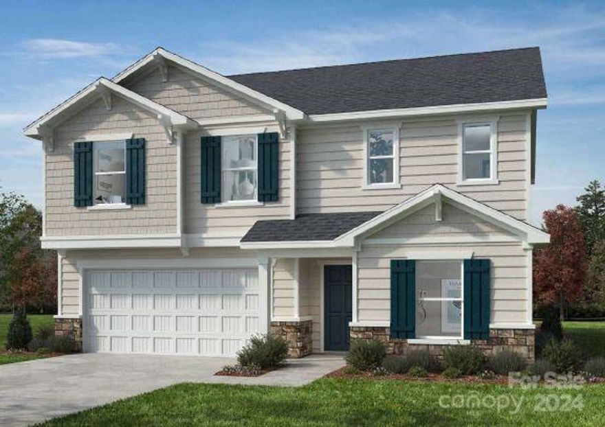 AVAILABLE NOW! This beautiful community is located in Midland NC close to I-485 near shopping and restaurants.  This innovative unique community will have an awesome sustainable community garden.   This two-story floorplan offers it all! First floor bedroom/flex room with a full hall bathroom, wide open living space and lots of windows.  Enjoy cooking in this stunning kitchen with a big island and gas range. Extend your living space onto the extended back patio. Upstairs is a great loft area, two secondary bedrooms and a primary suite.  The primary has a big walk-in closet and a luxurious on-suite bathroom.  Come to the Model Home to learn more about this opportunity!  Our homes are designed to be Energy Start Certified.  The options in this home were decided by our awesome Design Studio Consultants and have the updated features and options. Come learn about the #1 Customer Ranked National Homebuilder and find your dream home!
