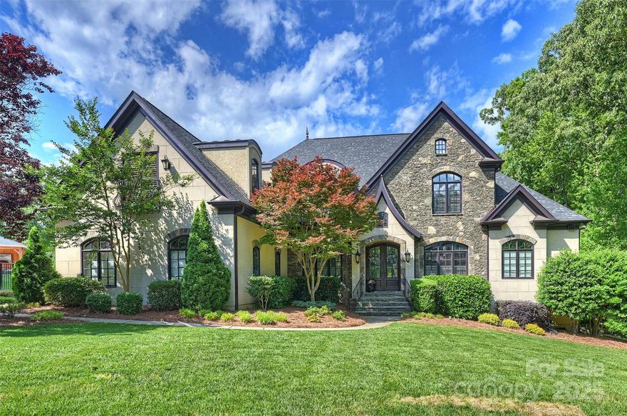 Resort living in Weddington. Simply stunning 5 BR, 4.5 bath former builder's home built on one of the best lots in Hadley Park. Not a detail has been missed in this exquisite home. Enjoy relaxing by the beautiful pool with jacuzzi over those hot summer months. Please review documents attached in MLS for a list of the extensive details this home has to offer.  Fabulous floor plan features primary BR on main and a great room and morning room  and office on the lower level.  Very open floor plan with excellent flow and lots of light and many custom details. Upper level offers 4 BRS, a work out room where built in bench remains, oversized bonus room and 3 full baths. Freshly painted in decorator colors and custom plantation shutters have been added throughout to lend to the ambience.  Well maintained estate home offers an upscale lifestyle both inside and out.  Features include cedar beams, coffered ceilings. multiple fireplaces, GE Monogram appliances, covered porch overlooking backyard.