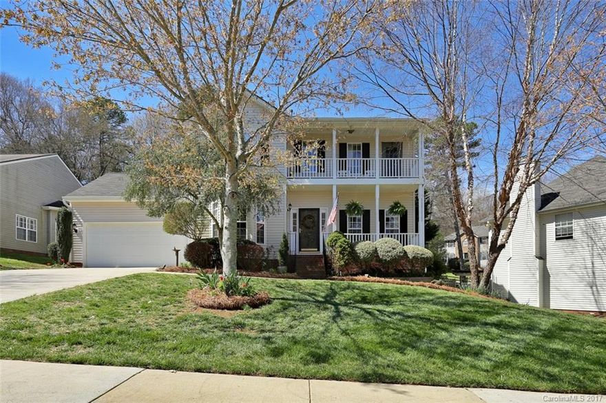 Stunning home with tons of upgrades!  Gorgeous upgraded landscaping with deck/pergula, uplighting and fence yard.  Remodeled chefs kitchen with granite, convection oven, backsplash, bay window, island, undermount lighting and 42 in. cherry cabinets.  Hardwoods down, moldings,custom Graber blinds throughout and remodeled half bath. Open plan with office down. Freshly painted, neutral and immaculate. HVAC 2012.  Master with trey and access to cov porch, dual sinks, garden tub, spacious closet.