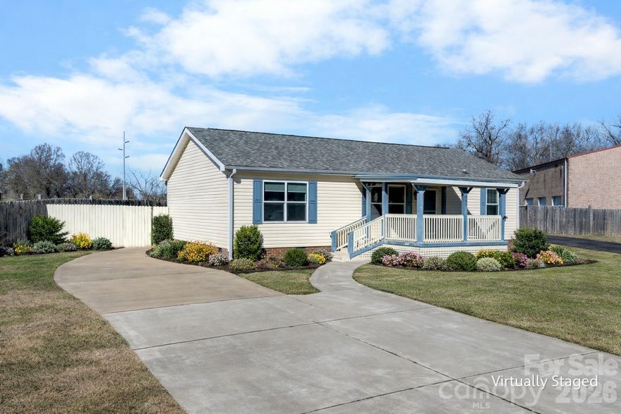 Instant equity opportunity! Built in 2018, this home sits on a desirable corner lot with abundant parking, featuring a long driveway plus additional concrete added in the rear for extra vehicles.

Inside, the home offers an open and connected floor plan with a well-appointed kitchen that includes updated appliances, a center island, and ample cabinetry. The primary suite provides comfort with a walk-in closet, dual vanities, a separate shower, and a large soaking tub. Outdoors, enjoy a fenced yard for privacy and a deck with a retractable awning, ideal for shade on warm days.

 No city property taxes
 Close to shopping and everyday conveniences
 Approximately 20 minutes to Charlotte Douglas Airport 
 Selling AS-IS