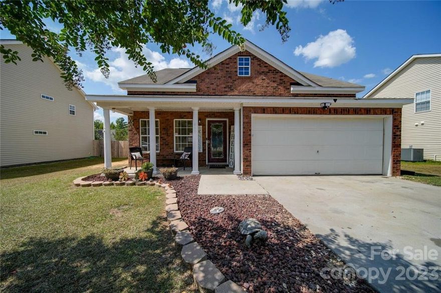 New flooring just installed in the front room and both upstairs bathrooms. New front door beautifully stained. Entire house has been painted Agreeable Gray. This two story home has tons of space and features 5 bedrooms and 3.5 baths. The two car garage has been converted into a multipurpose space, the wall can be removed with ease and used as a garage again. The main level family room, kitchen and primary suite have tile flooring. Currently the laundry is being used as a pantry. Stairs and four bedrooms on second level are carpeted. Home is priced to sell. HVAC is not working-sellers do not have an estimate for repair or replacement.