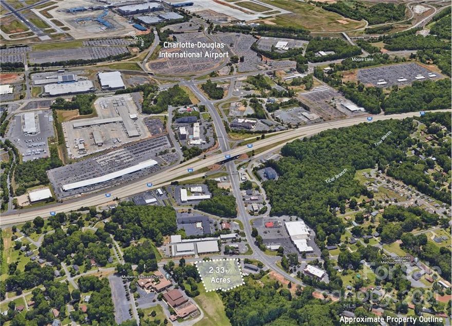 2.3 Acre Flat Lot made up of two parcels (059-172-11, 059-172-10) ~ Great location by the intersection of Tuckaseegee & Little Rock Rd.  Only .4 Miles from I-85, 1 Mile from Charlotte Douglas International Airport Main Entrance. 15,500 VPD on Tuckaseegee, 120,000 VPD pass Exit on I-85.  Approx 350ft of Prime Road Frontage Surrounded by Commercial Businesses including Mobil/7-Eleven Gas Station, Arby's, Public Storage Facility, Grocery Store & Hotel. Amazon Fulfillment Center just down the street. Has great potential for re-zoning due to all the surrounding business development.