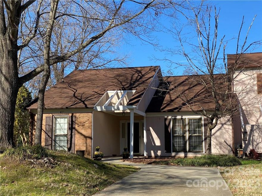 If you are looking for convenience and a carefree lifestyle, this townhome home is perfect for you!!! Well maintained and move in ready one level floorplan. Convenient to the Pineville, Ballantyne and SouthPark areas. Close to interstate access. Two bedrooms and two full baths, hardwoods and ceramic tile flooring, cathedral ceilings, walk-in shower and walk in closet. Quiet end unit with exterior storage. Large rear patio enclosed by wood privacy fence. This home is move in ready and very easily accessible-only two steps from the patio to the great room. Visit today!! ****CAT MAY BE IN HOME. PLEASE BE VERY CAREFUL TO KEEP DOORS SHUT AT ALL TIMES*** She can be a little "sneaky" and may try to scoot out the door if exterior doors are left open even for a few seconds so please be aware. Thank you for your vigilence!!!