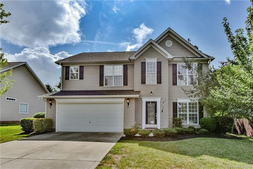 Light & bright open plan home offers a 2 story great room, spacious kitchen featuring double sinks & stainless steel appliances, large vaulted sunroom, main level office & laundry, laminate wood flooring, brand new carpeting & fresh paint! Upstairs boasts a vaulted master bedroom w/walk-in closet, garden tub, double sinks & separate shower. Three addtl bedrooms & a full bath complete the upstairs space. Private fenced backyard w/oversized patio, pergola, stepping stones & beautiful landscaping.