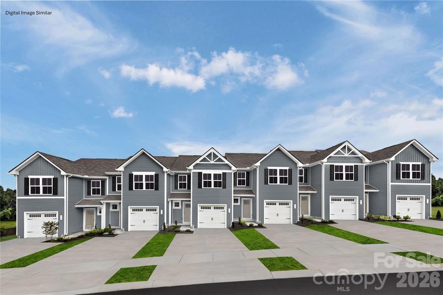 **QUICK MOVE IN OPPORTUNITY**Welcome to Laney Farms Townhomes, a new community in Pageland offering convenient access to nearby towns and everyday destinations. Located just 15 minutes from Monroe and within reach of the greater Charlotte area, this location provides a balance of small-town charm and regional connectivity. Residents can enjoy nearby shopping, dining, and local attractions while still benefiting from the relaxed pace of Pageland living. Laney Farms is designed to offer modern homes within a thoughtfully planned neighborhood. As one of the first opportunities to own in the new Laney Farms Townhome community, buyers will enjoy attractive new construction homes along with planned community amenities, including an amenity center and gathering spaces designed for recreation and connection. The neighborhood provides a welcoming environment with convenient access to surrounding areas. The Poplar floorplan offers a well-designed two-story layout with an open main level that brings the kitchen, dining area, and great room together for comfortable everyday living and entertaining. The kitchen features a large island, upgraded granite countertops, and stainless steel appliances, creating a stylish and functional centerpiece for the home. Upstairs, the owner’s suite is joined by two additional bedrooms and a full bath, while the conveniently located laundry room includes a washer and dryer for added move-in convenience.
This home also presents a rare quick move-in opportunity for new construction, allowing buyers to enjoy the benefits of a brand-new home with anticipated move-in by the end of Spring. Buyers may also take advantage of closing cost assistance when using the preferred lender, adding additional value to this opportunity. Don’t miss the chance to own a brand-new home with an accelerated timeline in this growing community—schedule your visit today to learn more about Laney Farms Townhomes and the Poplar floorplan.