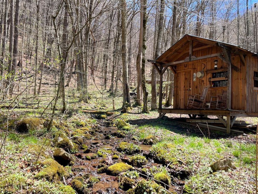 22.69+/- acres with end-of-road privacy, unspoiled woodlands and pure mountain water throughout!  This AMAZING hunt camp abuts the Pisgah National Forest on two sides, with over a thousand acres of USFS game land stretching all the way to the TN line. It is ideal for the hunter, forager, mountain adventurer, or  homesteader/prepper looking for the ultimate in off-grid privacy.  Enjoy the rustic bunkhouse with its vintage woodburning cookstove, or explore the gently sloping land to pick a homesite with your desired views!  The topography flattens out at its highest point.  Sit on the bunkhouse porch, listen to Hughes Creek bubble by or scout the adjacent game lands for deer and turkey.  Poplar NC has a public access site at the headwaters of the famous Nolichucky River Gorge.  Float, kayak or fish the more sedate upriver water in the morning and hike the nearby Appalachian Trail in the afternoon.  Only 15 minutes to Erwin, TN and 35 minutes to Johnson City, TN and its many amenities.