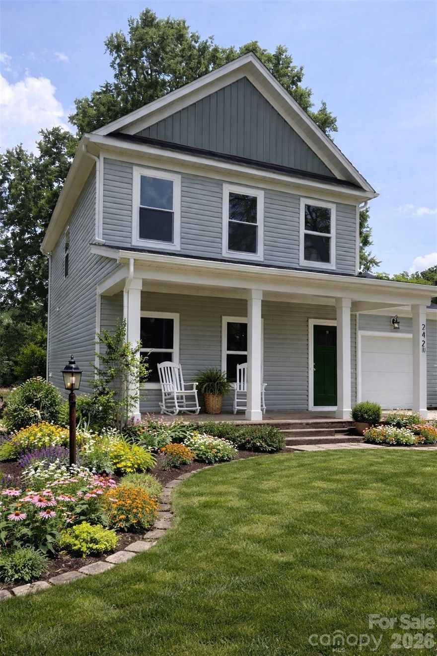 LOCATION! LOCATION! LOCATION ~ is unmatched for your future In-Town-walkable-Lifestyle, when you call this 3/2.5 Troutman Charmer on 1/4 acre, HOME!  OPEN DAILY.  NO HOA! City Services. New Construction with a rocking chair -covered front and grilling-back-porch! 1 car-garage w/ keypad, Laundry room, pantry, spacious Great Room with 9’ ceilings & a bright eat in kitchen w/ Granite countertops and windows galore! Walk in primary closet and storage throughout! WALKABLE to trails, parks, sports complex, restaurants & groceries! Desirable Troutman School District & desirable Iredell County! Commmunity Pool, Winery, Lake Norman and I-77 are minutes away. This home checks so many boxes and is a MUST SEE, in a growing and special town.