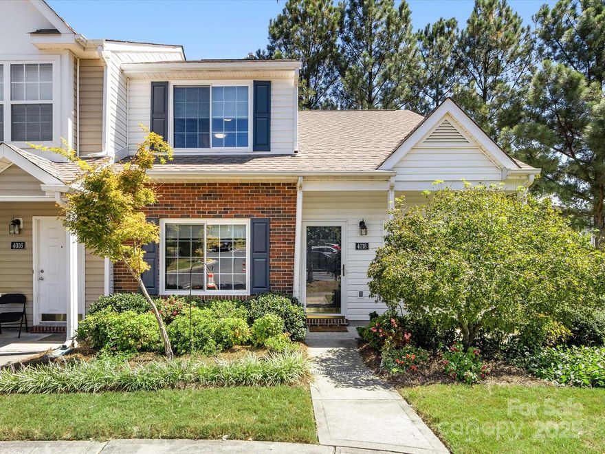 Location, privacy and convenience await you in this well maintained end-unit home, nestled in the peaceful Windsor Trace neighborhood.  Designed for comfort and functionality, the main level features the primary  suite and the laundry for true ease of living. A spacious den boasts  soaring cathedral ceilings, creating an inviting space with lots of natural light.  The fully equipped remodeled kitchen, complete with modern finishes, opens to the dining area and views of the private patio- perfect for that morning coffee. Upstairs, you'll find a generous sized bedrooms, plus a versatile third room, that can serve as a bedroom, loft, office, or a flex space.  The third bedroom is versatile and can be used as a bedroom, open loft, office or flex space, it boasts a large walk in closet.  All of the above with fresh paint.