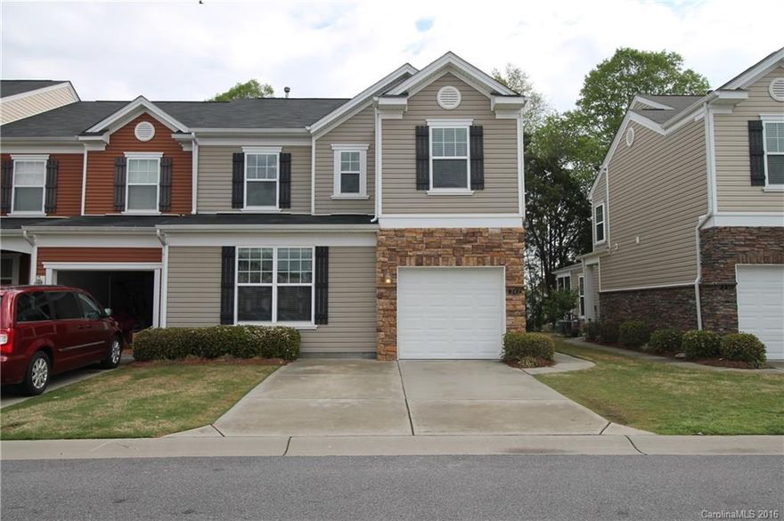 Well Maintained end unit townhouse in Catawba Village.  Enjoy this owners suite on the main floor.  Home has many upgrades with wrought-iron staircase, granite counter tops in the kitchen, surround sound hook-ups on the main and 2nd level.  Large open loft area on the 2nd level could be used as a bedroom or media room.  Fenced in back yard, One car garage and side entrance for your privacy.