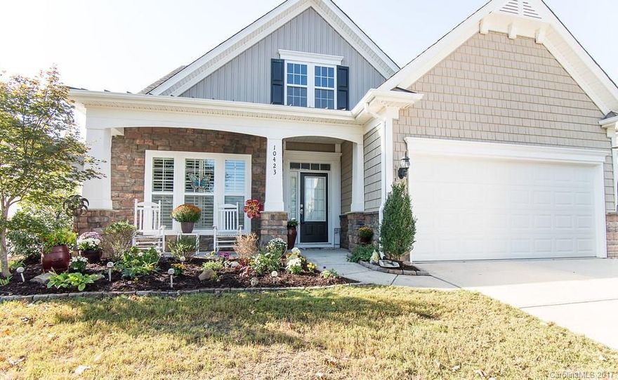 Welcome Home to this stunning Bayview model with rocking chair front porch. Very private backyard with Pennsylvania Blue Stone paver patio with retractable awning and water fountain feature. Kitchen features granite countertops and large island. Open floor plan with two story great room. Plantation shutters on all the windows, crown molding throughout, trey ceilings in dining room and master bedroom. Spacious bonus room upstairs and the custom cedar walls in upstairs bathroom are a must see.