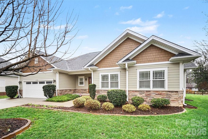 Welcome to this beautifully maintained ranch style home located on a quiet cul-de-sac in the desirable Southern Oaks community. This 3-bed, 2-bath home offers 1,937 square feet of open, light-filled living space designed for comfort and entertaining.

Entire home features wooden floors throughout creating a seamless flow from space to space. The living room features vaulted ceilings and a sliding door leading to spacious screened-in porch and is open to the dining area and kitchen. The kitchen wow's with plenty of rich wooden cabinets + pantry for storage and granite countertops, stainless steel appliances, tile backsplash, pantry, and a large center island with breakfast bar for additional seating.

The private primary suite includes a tray ceiling, walk-in closet, and en-suite bath with dual sinks, garden tub, and separate oversized tiled shower. Two additional bedrooms and a full bath provide flexibility for guests or home office space.

Enjoy outdoor living from the covered front porch or relax on the screened-in rear porch overlooking the lush backyard with storage shed. Additional features include a 2-car attached garage, and close proximity to shopping, dining, and Uptown Charlotte.

Move-in ready and ideally located — this one is a must-see!