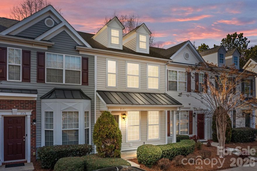 WELCOME HOME to this charming 2-story townhome featuring 2 bedrooms and 2.5 baths in a tranquil setting close to shopping, Hwy 16 & 485 access, and the Charlotte Douglas Airport. FANTASTIC RENTAL opportunity!! The main level offers a cozy living area with a gas-log fireplace, perfect for relaxing evenings. The open floor plan provides an eat-in kitchen as well as an additional dining area with bright natural light throughout. Upstairs, you’ll find two primary spacious bedrooms with large closets; each with its own full bathroom for added comfort and privacy. Laundry is also conveniently located upstairs. All landscape maintenance included! Don't miss your chance to own this exceptional townhome!