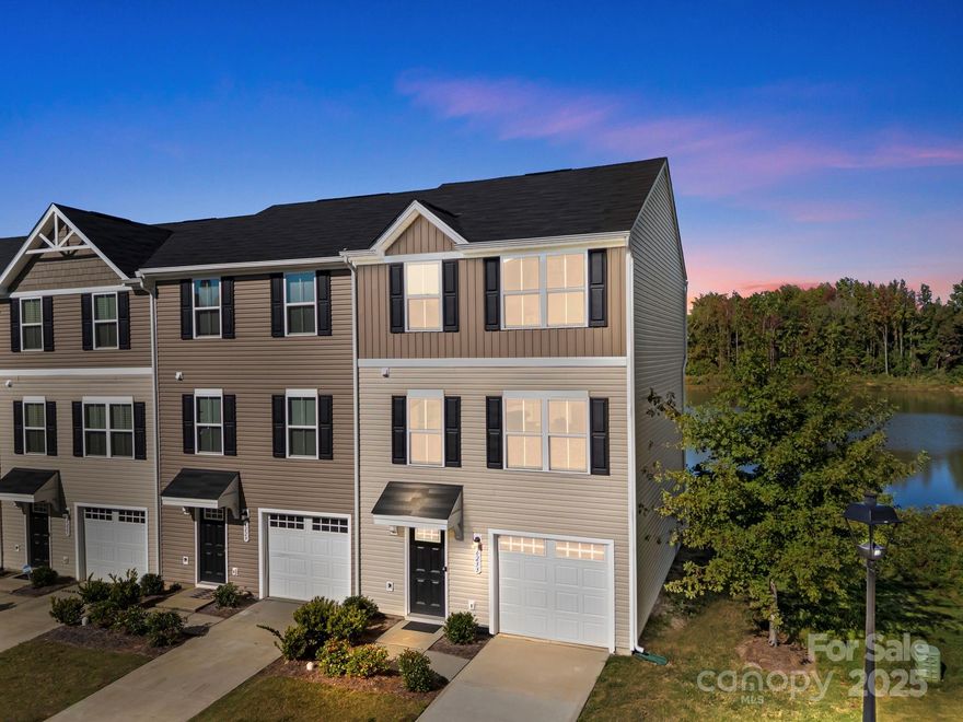 Welcome to Dillon Lakes and this 3BR / 3BA townhome built in 2021. Features include lower-level rec room, open great room + dining on main, upstairs laundry, 1-car garage, and all kitchen appliances + washer/dryer included. Gorgeous lake views, serene community with two lakes, yet just minutes to I-77 / I-85 and Uptown.