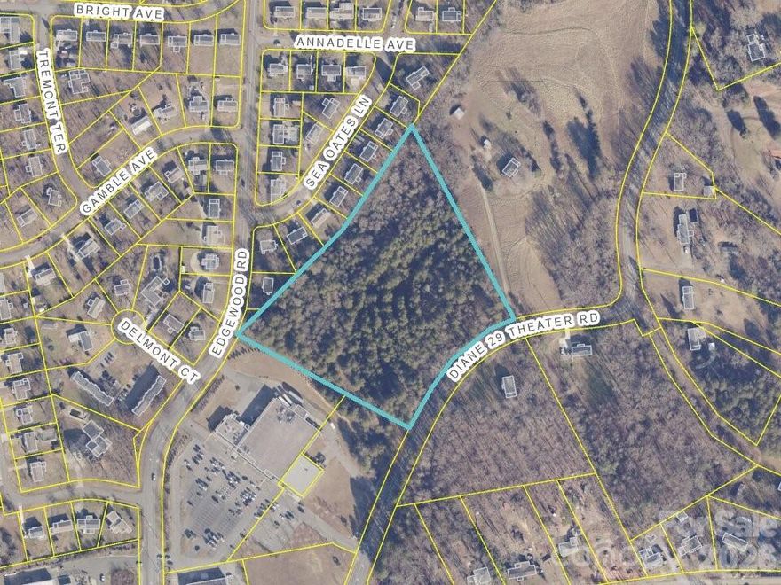 7.72 acres on Diane 29 Theater road. Located directly behind Food Lion shopping center. Current zoning is RS-12. Property sits between Edgewood road and Diane 29 Theater rd right off of W. Franklin blvd (hwy 74). Water/sewer quesions should be directed to City of Gastonia/Two Rivers.