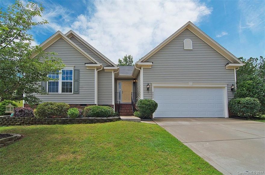 Pretty ranch in sought after neighborhood! Open floor plan, vaulted ceilings, nicely updated, fresh paint.  This home features two large side yards, a sunroom, large deck, plus two patio areas, perfect gathering areas for entertaining. Fenced access to deck and one side yard.  Spacious master suite with sitting area just right for a home office, exercise or crafts. Easy access to shopping and major freeways, short drive to Ballantyne area, Indian Land taxes and schools.