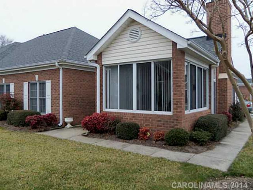 Lovingly maintained home in move in ready condition!  Spacious Great room & dining room with cathedral ceilings, gas fireplace & easy to maintain laminate flooring.  Large eat in kitchen with cabinets & counter space galore!  Large Master suite with walk in closet.  2nd bedroom is oversized with 2 large closets.  Private sunroom off the great room.  Close to interstates and shopping!