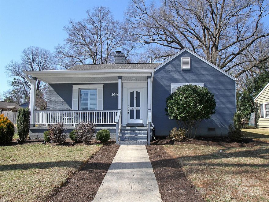 Adorable ranch in amazing Westover Hills location!  Incredible corner lot is huge, flat and fenced!  Skyline views from the front porch and just minutes from South End and Uptown!  This home features two beds and two baths with a large primary ensuite bath.  Kitchen is open to the living area and features stainless appliances and gas stove.  Living room is bright and open with a fireplace.  Hardwoods and tile throughout, HVAC replaced in 2022 and roof was replaced in 2017.  Large hall closet and lots of floored storage in the attic.  This is a great opportunity for a first time homebuyer or investor with tons of potential!