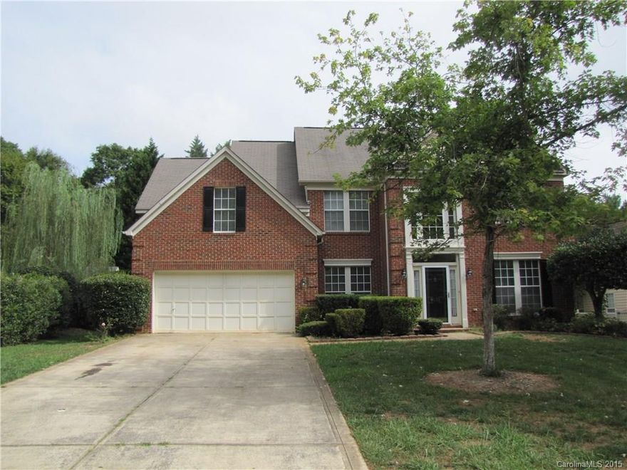 Fabulous brick home in desirable Huntersville! Large kitchen w/lots of cabinets and plenty of counter space. Office/den. Breakfast nook plus elegant DR. Spacious family room w/gas FP. Huge master suite has trey ceiling and spacious W.I.C. Master bath has dual vanity, garden tub, and separate shower. Two generous sized secondary bedrooms and a very large bonus/4th bedroom. 2 car garage. Very large and beautiful back yard. New paint and carpeting throughout the house. Pool membership available.