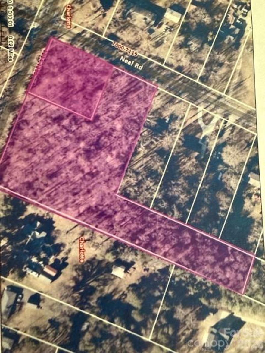 3.7 acre piece of property with nice road frontage is zoned N1-A - Property has lots of potential. Please contact City of Charlotte zoning if you have additional questions on how the lot could be developed. City water and sewer is nearby on adjacent properties.