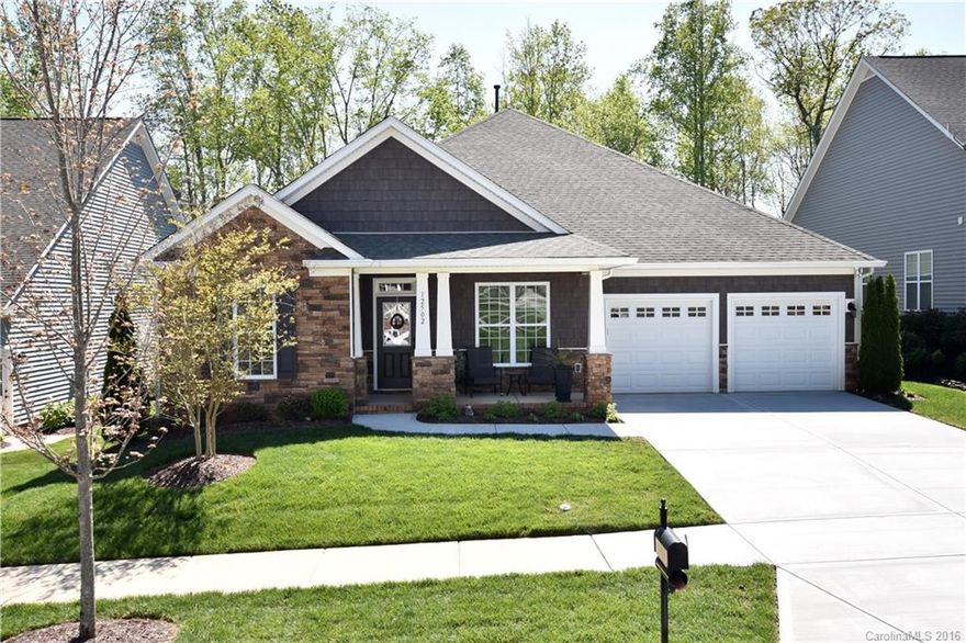 Lovely Ranch like new  on premier wooded lot in Baileys Glen Active Adult Comm., Sunroom runs entire length of home, patio w/remote awning. Spacious owners suite, large walk-in shower plus garden tub. Numerous upgrades, new concrete driveway, beautiful kitchen-granite counters, stainless appliances, gas cooktop, upgraded cabinets w/pull outs, dbl ovens, skylight(solatube) provides natural light. 9x14 laundry/hobby room w/tons of storage. Custom blinds, plantation shutters&window treatments.