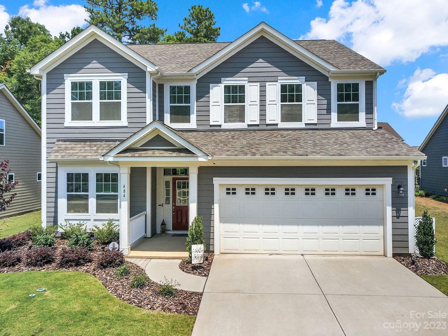 Immaculate & priced VERY well! Excellent location, excellent schools, excellent neighborhood! 4 oversized bedrooms ++ 2 flex spaces, office/dining room/loft. Great Room/Living Area is open w tons of natural light & VERY FLEXIBLE. Huge kitchen island w bar seating & add kitchen eat in area, office/computer desk & internet, walk in pantry, drop zone, gas cooktop, granite counter tops & tons of cabinets w custom built pull outs! Primary bedroom w his/her walk in closets plus another WIC (a total of 3), en suite bathroom w water closet & double vanities w separate glass shower. 3 bedrooms w excellent closet space. Loft area could be office/teenager suite, game room or kids' playroom. Fully fenced backyard has been professionally landscaped & offers privacy along w paver patio for grilling, chillaxing or entertaining. Home is within a VERY easy walk to the pool & playground & very close to all shopping, medical facilities, schools and Lake Wylie. Home is exceptional. DO NOT WAIT!!!