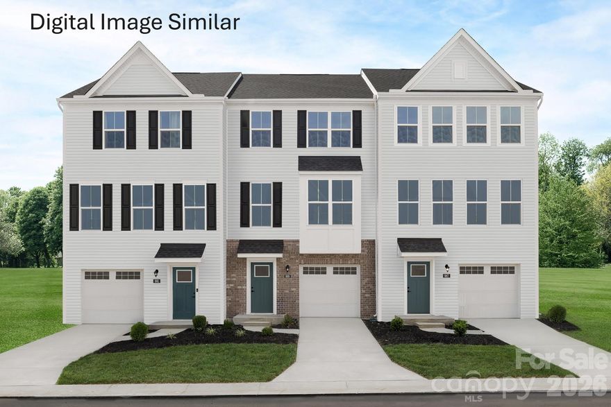 Welcome to Edenbrook, a new townhome community offering modern living in a highly convenient West Charlotte location. Situated just off Tyvola Road, this community provides quick access to Uptown Charlotte, South End, Lower South End (LoSo), and Charlotte Douglas International Airport, making commuting and everyday travel seamless. Nearby access to I-77, Billy Graham Parkway, and major employment corridors keeps shopping, dining, and entertainment close at hand. Edenbrook is designed for low-maintenance living with thoughtfully planned homes and community features that support an easy, connected lifestyle. Sidewalk-lined streets, exterior lawn maintenance, and street lighting allow residents to spend more time enjoying their home and less time on upkeep. The community’s central location places retail, local restaurants, and daily essentials just minutes away. This to-be-built Aria floorplan offers a flexible three-story layout designed to accommodate a variety of lifestyles. The open main-level living space connects the kitchen, dining area, and great room, creating an ideal setting for entertaining or everyday living. A lower-level recreation room provides added versatility for a home office, workout space, or secondary living area, while the private primary suite features a walk-in closet and an ensuite bath for comfort and privacy. Buyers may take advantage of closing cost assistance when using the preferred lender, and there is still time to personalize select finishes to reflect your style and preferences. Experience new construction living in a location that keeps you connected to everything Charlotte has to offer—schedule your visit today to learn more about Edenbrook and the Aria floorplan.
