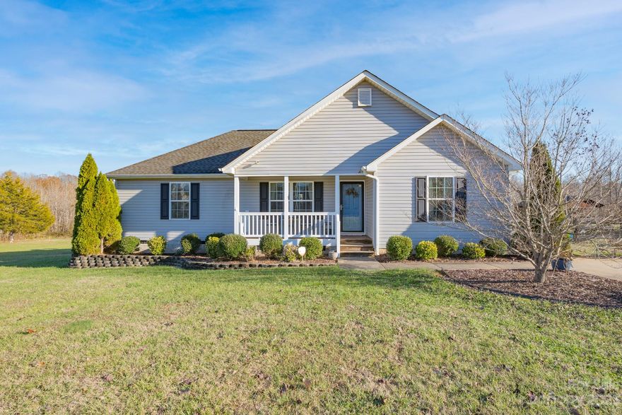 This cozy home is ready to welcome new owners! With three bedrooms and two full baths, the split floor plan is perfect for so many buyers. The primary bedroom is spacious and has a walk-in closet.  The kitchen has good storage, including a pantry, all appliances, tile backsplash, and a dining area. A flex room off of the kitchen could serve as a separate dining room, office, or play room. The two additional bedrooms are nicely sized and share a bathroom. In addition, there is a spacious laundry room.  Located on an acre lot, with great deck area, fenced in yard, and storage building, you will have great entertaining space.  This home will check off many boxes on your list. Come see all that it offers you!
