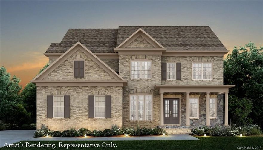 Manning, Elevation B, Screened porch, unfinished basement, backs up to the lake/pond