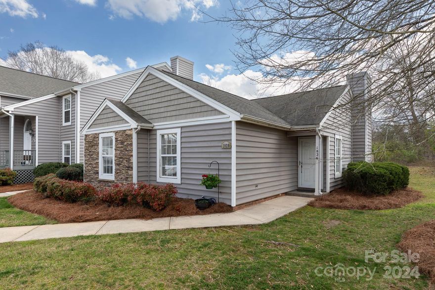 End unit Condo! No yard maintenance! 3 bedrooms, 2 baths. All one floor. Flooring has been upgraded. The kitchen has stainless steel appliances and granite countertops with ample cabinets for storage. There is plenty of space in the kitchen for table and chairs. There is also a dining area for more formal dining. The living room is very spacious and has a gas log fireplace. The primary bath has been renovated with large walk-in shower and the bathroom also features dual sinks for added convenience, and has a spacious walk-in closet. 2nd and 3rd bedrooms are good sized and the hall bathroom, also with dual sinks, is just outside the bedroom doors. All fans have been upgraded with remotes. Back patio has a privacy fence, perfect for entertaining or relaxing. 2 assigned parking spaces directly in front of unit. Extremely convenient to the grocery store, restaurants, shopping and the hospital.