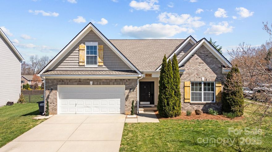 Showings begin Friday 3/28! Wonderful opportunity in beautiful Chastain Village nestled in the heart of Indian Land close to shopping, dining & only minutes to Ballantyne. This charming 1.5 story ranch rest perfectly on a level private corner lot. Full of extras crafted meticulously by its current owners - the custom woodwork throughout, the extensive moldings, the custom walk-in pantry, even pull-out shelving in the kitchen was added, just to name a few. Wonderful open floor plan with vaulted ceilings & spacious kitchen that flows into the family room. A few of the many additional features - granite counters, tiled backsplash, huge center island, all newer stainless steel appliances including a smooth surface range, double oven, dishwasher & microwave, soft shut doors, brand new architectural roof in 2024, new oversized gutters, Rainbird irrigation system, custom storage in garage, added cabinetry in laundry. Well cared for & ready to move right in. Shows even better in person!