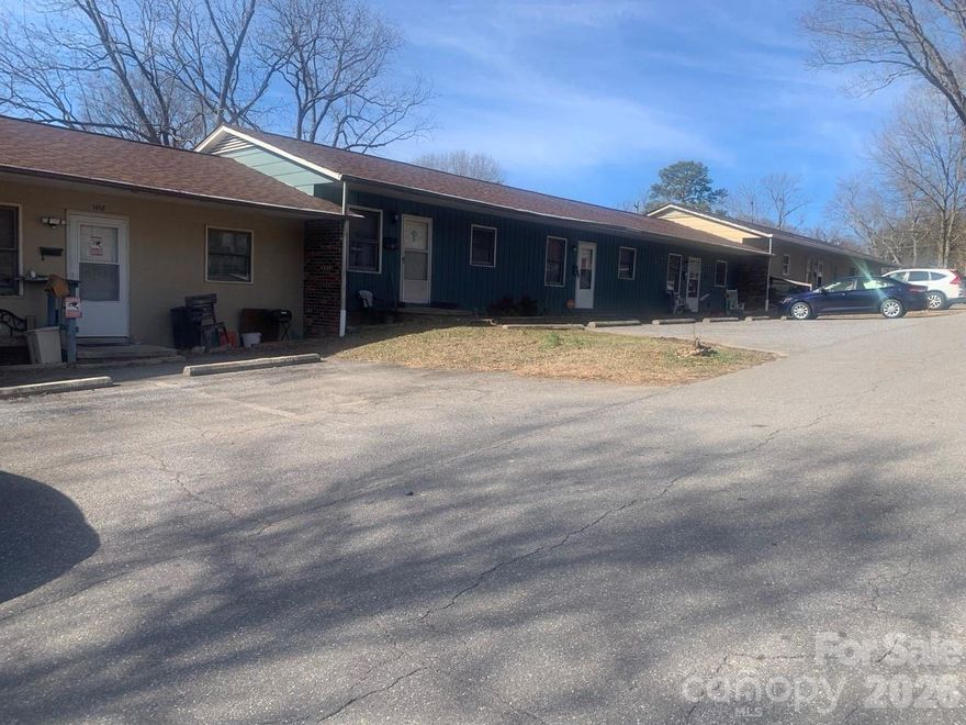 9 unit apartment complex in Hickory.  Each units has 1 bedroom and 1 bath.  Washer/Dryer hookups in each unit.  Tenants pay their own utilities.  Roof 2021.  Each unit heated with electric baseboards and cooled with wall units.