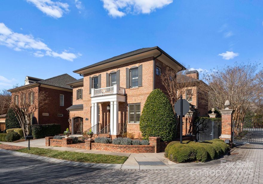 Traditional, brick, 2 story home in the heart of Southpark. Hardwoods throughout the main level, high ceilings, moldings and traditional open floor plan. New paint throughout entire home. Bright entry, with downstairs office or sitting room, dining room, updated kitchen with large eat in island, 4 burner Wolf range and breakfast area. Opens to Great room w/fireplace w/ marble surround overlooking private back patio. Guest suite on main with ensuite bath. Drop zone with built in bar/entertainment area w/wine fridge. All upstairs bedrooms have new carpet. The primary suite has a gas fireplace & walk-in closet, the updated bathroom has a soaking tub, standing shower, & dual vanities. Three additional bedrooms each w/private ensuite baths, laundry room and bonus w/ built-in bar/entertainment area w/beverage fridge. Two car garage, private side courtyard w/fountain. Back patio with outdoor fireplace and gas grill.