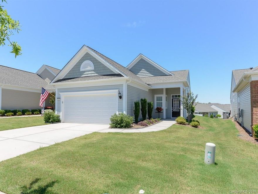 One of a kind upgraded Fox Run. Covered patio overlooks flat back yard and view of the trees. Small area off patio is fenced. HW floor in Great Room. Kitchen has granite counters, tile backsplash, gas range, Island, upgraded cabinets with crown, 18" tile floor. Recessed lighting in Kitchen and Great Room.  Plantation Shutters and custom paint. Comfort height double sink vanity and oversize shower in Master Bath. Energy efficient upgraded 14 SEER HVAC and radiant barrier in attic = low bills!