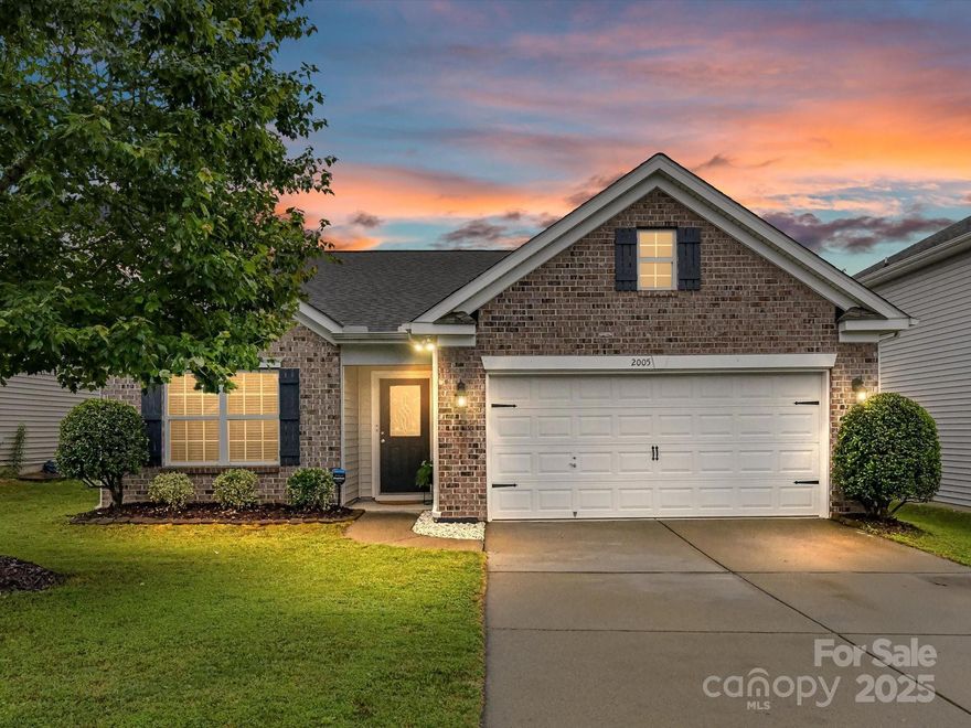Beautifully Updated & Charming One Level Ranch Home w/Neutral "Agreeable Grey" Color Choices & Decor! Ideal Location Convenient to Charlotte, Fort Mill or Indian Land! Enter through the Leaded Glass Front Door to Open Concept Floorplan! Popular LVP Flooring throughout All of the Home for Easy Maintenance! Updated Fans & Light Fixtures! Updated Kitchen w/WHITE Cabinets & Quartz Counters, designer Hardware/Knobs, Single Bowl Sink, Subway Tiled Backsplash, S/S Appliance's, Smooth Surface Range! Lrg Breakfast/Dining Area open to Vaulted Great Rm w/Gas Fireplace! Primary Bedroom w/Vaulted Ceiling & Newer Fan! Primary Bath w/Raised Cabinet Height enhanced w/Quartz Counters, updated Hardware, Framed Mirrors Plus-Separate Tub & Shower! Bedrm 2 w/newer light Fixture, & Bedroom 3 w/Ceiling Fan! Guest Bath updated w/New Cabinet enhanced w/Quartz Counters, updated Knobs, Fixture & Framed Mirrors. Seller completed fenced yard by connecting side yards onto neighbor's fence. LOW Prop Taxes!