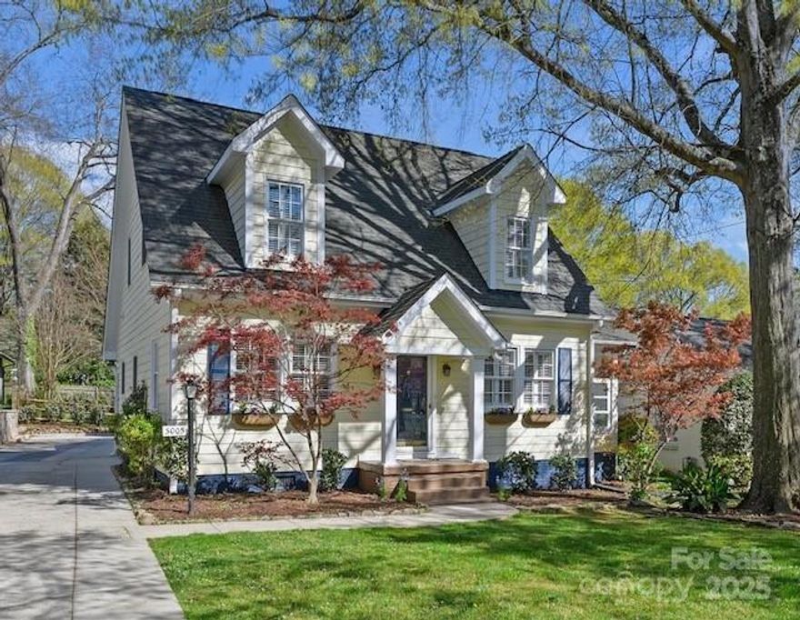 Welcome to a PERFECT blend of classic charm and UNBEATABLE location! Nestled on a fabulous street, this Myers Park home is just a short walk from Freedom Park & a quick drive to Uptown. It offers timeless appeal with thoughtful updates. The main level features a Bedroom w/Full Bath, Family Rm + Formals, an open Kitchen & a cozy Sunroom filled w/natural light. The Kitchen boasts crisp white cabinetry, a center island, granite, SS appliances & a seamless flow into the Family Rm w/built-ins. Upstairs, the large Primary BR is complemented by a stunning Bath featuring navy blue dual vanities w/chrome hardware, a glass-enclosed shower, garden tub, new tile flooring & window seats. Plantation shutters, hwoods, tile & fresh paint throughout home. Outside, enjoy the brick paver patio & flat, fenced backyard—ideal for entertaining. Flower boxes add a sweet touch of charm, while the 2-car garage offers nice convenience. Restaurants & shopping close by!  Note: the fireplace is not operable.