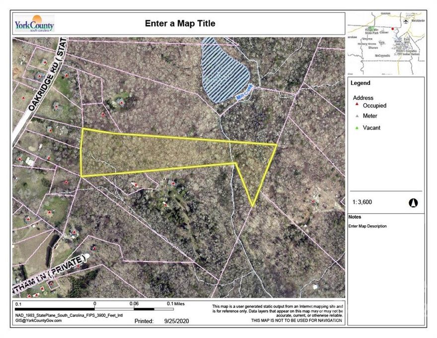 GREAT PRICE! Who's looking for AWESOME land in the Clover School District!? This 8.84 acre tract of raw wooded land has so much potential! Offers several homes sites and a gravel road for easy access to the property. Beautiful hard woods throughout offers a private canopy. Enjoy the tranquil sounds of Mill Creek that runs through the land. NO City taxes! NO HOA! Recorded easement accesses the property.