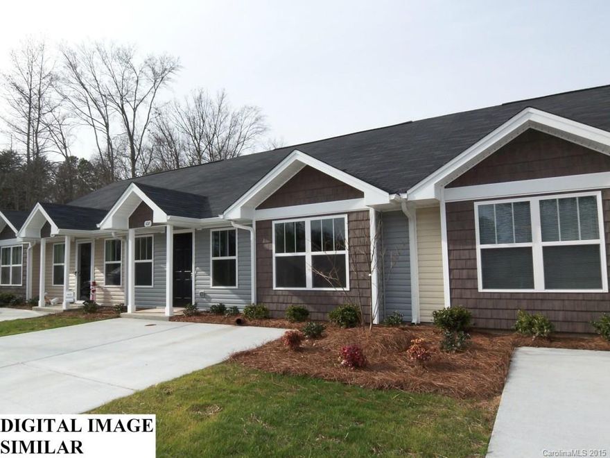 Brand new one level home ready for move in! Open plan with large great room, kitchen with eat at bar, master with private bath and large back patio. Easy carefree living with no exterior maintenance or yard work. Great Mt Holly location just minutes to 485, I-85, Charlotte and Downtown Belmont. Low monthly payments with 100% financing available - why rent when you can own!
Pool & cabana coming soon.